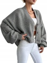 SHEIN SZARY KARDIGAN Z GUZIKAMI LUŹNY DŁUGI RĘKAW XS 11KD Shein