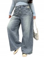 SHEIN SZEROKIE JEANSY DAMSKIE Z PRZETARCIAMI WYSOKI STAN 48 11LA Shein