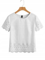 Shein T-Shirt Biały Damski Klasyczny Basic 34 V5E Shein