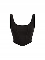 SHEIN TOP CZARNY NA RAMIĄCZKACH KRÓTKI DAMSKI GŁADKI 40/42 1DB Shein