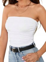 SHEIN TOP DAMSKI BIAŁY Z MARSZCZENIAMI BEZ RĘKAWÓW M 1_B Shein