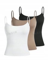 SHEIN TOP NA RAMIĄCZKACH DAMSKI GŁADKI 3-PACK 38 1Ł5B Shein