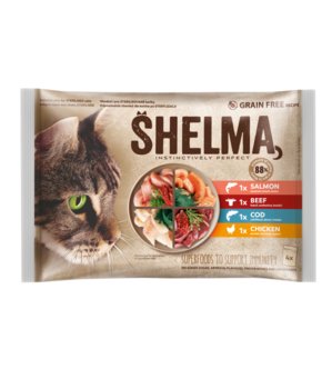 Shelma Grain Free Fillets, Meaty & Fish Selection 4X 85 G - Shelma