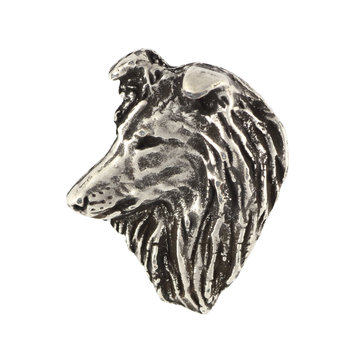 Sheltie  - posrebrzana broszka z psem, elegancki pin, ozdoba klapy marynarki marki Art-Dog - Art-Dog