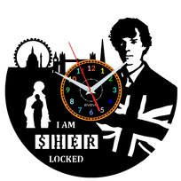 Sherlock Holmes – Zegar Ścienny z Płyty Winylowej – Prezent dla Miłośnika Detektywistycznych Historii – Evevo