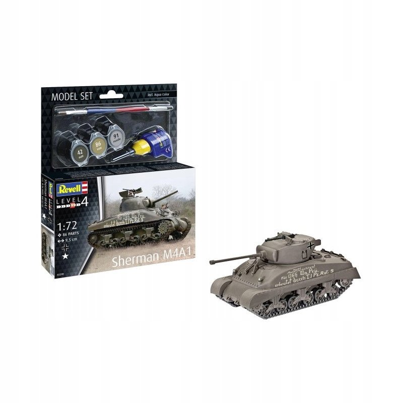 Revell Sherman M4A1 - zestaw podarunkowy Revell 63290