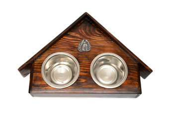 Shih Tzu, Shi tsu, Shi-Tzu, Szi-cu, Szitzu I - drewniany stojak z miskami dla psa, ozdobne psie miski, prezent z okazji adopcji psa marki Art-Dog - Art-Dog