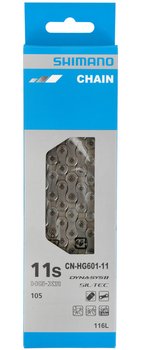 Shimano, Łańcuch, CN-HG601 116 ogniw 11-rzęd + pin Super Narrow, srebrny, rozmiar uniwersalny - Shimano