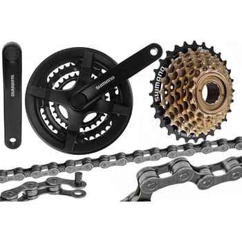 Shimano, Zestaw napędowy korba TY301 48T + wolnobieg 7 rz. TZ50 + łańcuch HG40 - Shimano