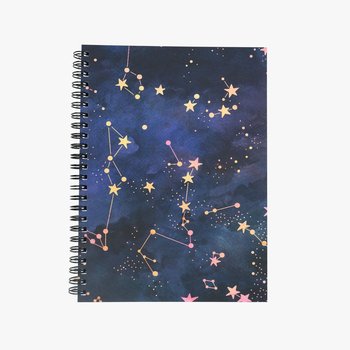 Shimmering Stars — kołozeszyt w kropki (A5), miękka oprawa, 120 gsm - Devangari