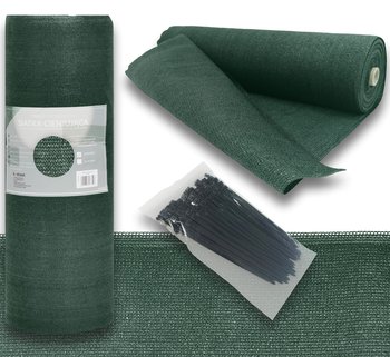 Siatka Cieniująca 90% Maskująca Na Płot 1,5X10M Zielona + Opaski - Kontrasto