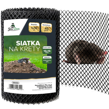 SIATKA NA KRETY NORNICE MOCNA PRZECIW KRETOM CZARNA PREMIUM 40g/m2 1x10m - JohnGreen