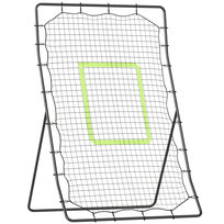 Siatka odbijająca HOMCOM Baseball Rebounder, siatka odbijająca ze strefą docelową, siatka do odbijania piłek baseballowych i softballu o regulowanym kącie, metalowa, czarna Homcom