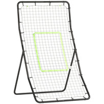 Siatka odbijająca HOMCOM Baseball Rebounder, siatka odbijająca ze strefą docelową, siatka do odbijania piłek baseballowych i softballu o regulowanym kącie, metalowa, czarna Homcom