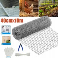 SIATKA OGRODZENIOWA OCYNKOWANA HODOWLANA OGRODOWA PLECIONA 0.4M X 10M