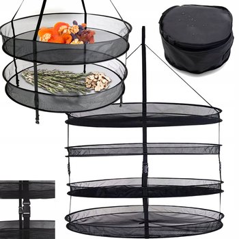 Siatka Suszarnia Wisząca Do Ziół Warzyw Grzybów Roślin 4 Półki Regulowana - Realne Ceny