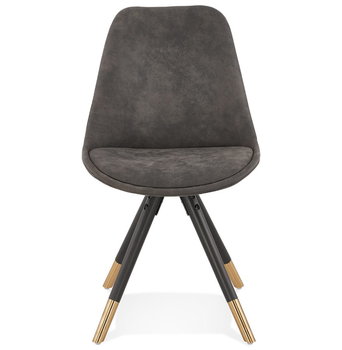 SIDONIE krzesło tkanina k. ciemny szary, nogi k. czarny - Kokoon Design