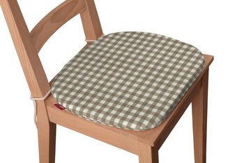 Siedzisko Bartek na krzesło DEKORIA, Quadro, beżowo biała kratka, 40x37x2,5cm - Dekoria