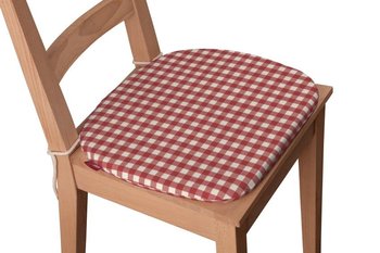 Siedzisko Bartek na krzesło DEKORIA, Quadro, czerwono biała kratka, 40x37x2,5cm - Dekoria