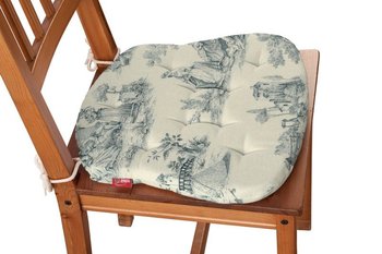 Siedzisko Filip na krzesło DEKORIA Avinon, tło ecru, niebieskie postacie, 41x38x3,5 cm - Dekoria