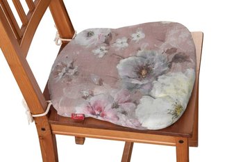 Siedzisko Filip na krzesło DEKORIA Monet, kremowe i różowe kwiaty na ciemno różowym tle, 41x38x3,5 cm - Dekoria