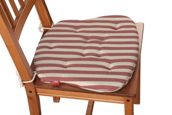 Siedzisko Filip na krzesło DEKORIA  Quadro, czerwono białe pasy, 41x38x3,5 cm - Dekoria