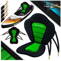 Siedzisko kajakowe do deski SUP czarno-zielone wygodne miękkie Kesser