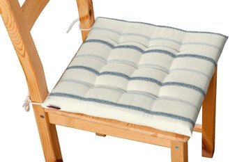Siedzisko Karol na krzesło DEKORIA Avinon, ecru tło, niebieskie paski, 40x40x3,5 cm - Dekoria