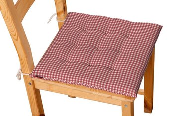 Siedzisko Karol na krzesło DEKORIA Quadro, czerwono biała krateczka, 40x40x3,5 cm - Dekoria