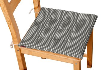 Siedzisko Karol na krzesło DEKORIA Quadro, szaro biała krateczka, 40x40x3,5 cm - Dekoria
