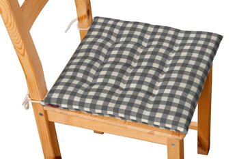 Siedzisko Karol na krzesło DEKORIA Quadro, szaro biała kratka, 40x40x3,5 cm - Dekoria
