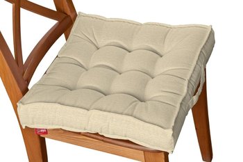 Siedzisko Kuba na krzesło DEKORIA Chenille, kremowy szenil, 50x50x10 cm - Dekoria
