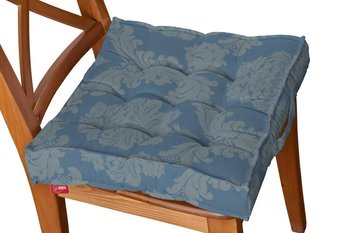 Siedzisko Kuba na krzesło DEKORIA Damasco, niebieski, 50x50x10 cm - Dekoria
