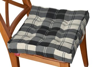 Siedzisko Kuba na krzesło DEKORIA Edinburgh, krata czarno - biała, 50x50x10 cm - Dekoria