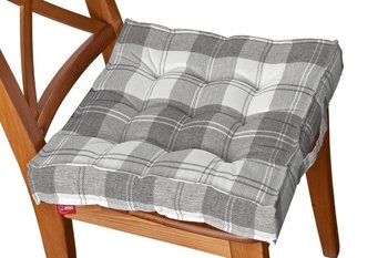 Siedzisko Kuba na krzesło DEKORIA Edinburgh, krata szaro - biała, 50x50x10 cm - Dekoria