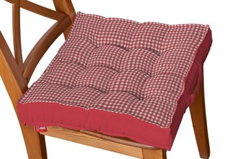 Siedzisko Kuba na krzesło DEKORIA Quadro, czerwono biała krateczka, 50x50x10 cm - Dekoria