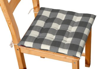 Siedzisko na krzesło DEKORIA Quadro, Karol, szaro-biała krata (5,5x5,5cm), 40x40 cm - Dekoria