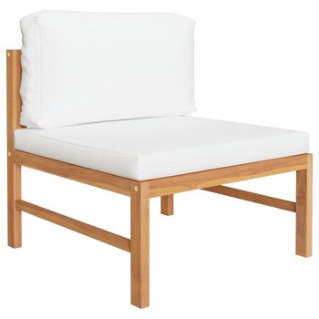 Siedzisko środkowe z kremowymi poduszkami, drewno tekowe - vidaXL