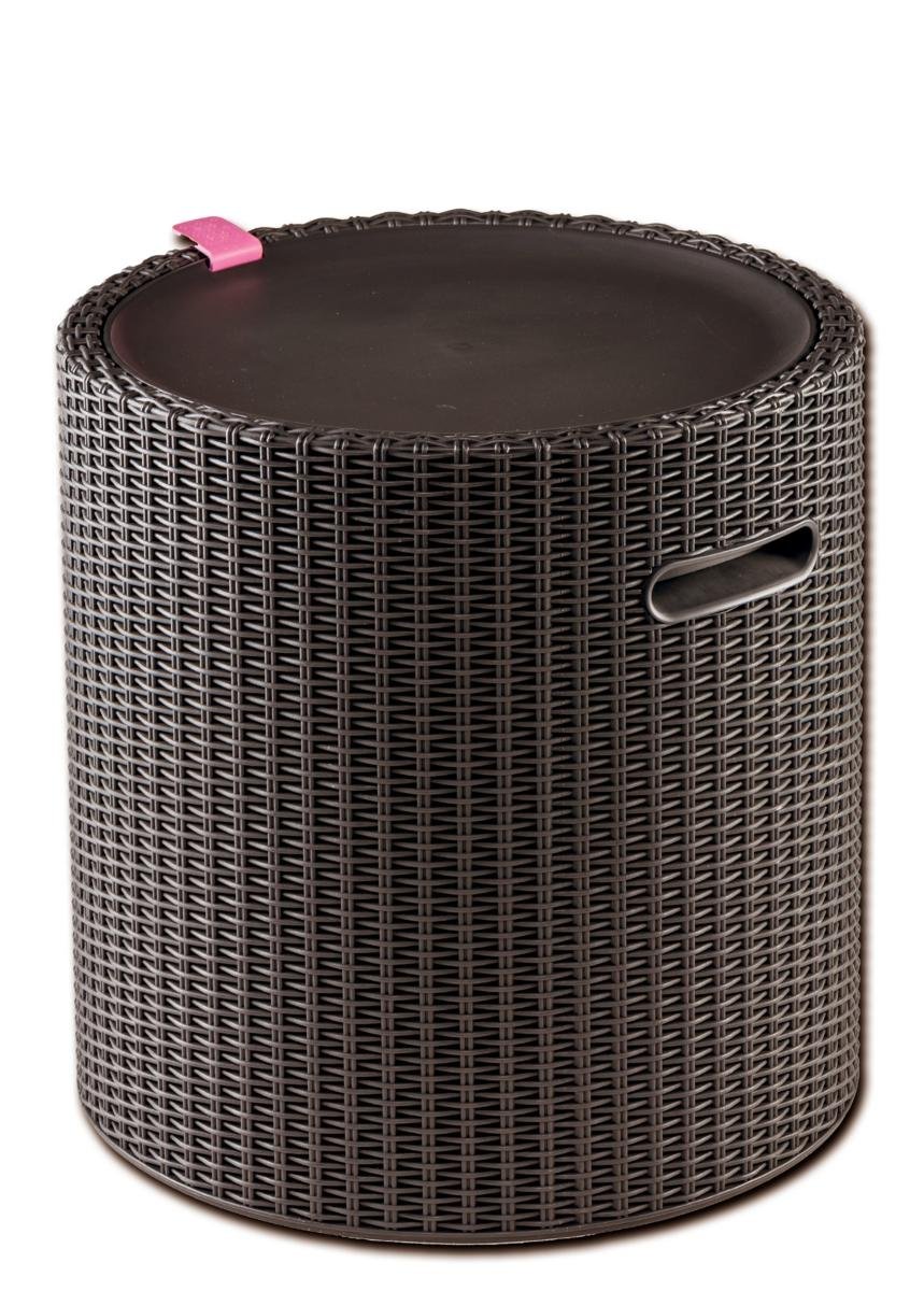 Siedzisko ze schowkiem Cool Stool, brązowe, 43,3x44 cm, 39 l