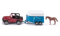 Siku, model Jeep z przyczepą dla koni