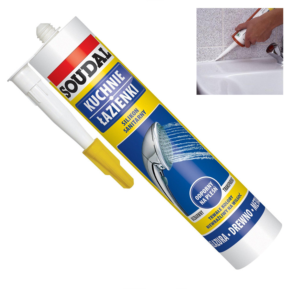 SILIKON SANITARNY USZCZELNIACZ BIAŁY SOUDAL 280 Ml - SOUDAL | Sklep ...