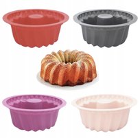 Silikonowa forma do babki z kominkiem 23 cm x 9,5 cm MIX KOLORÓW