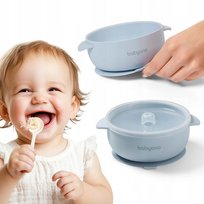 Silikonowa miseczka z przyssawką i przykrywką Babyono 1662/01 niebieski
