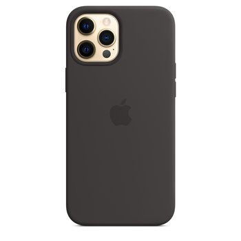 Silikonowe etui, Apple, z MagSafe, do iPhonea 12 Pro Max, Czarne - Apple