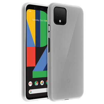 Silikonowe etui, błyszcząca i matowa tylna obudowa do Google Pixel 4 – biała - Avizar