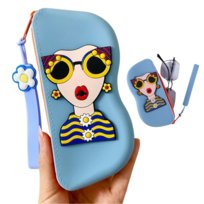 SILIKONOWE ETUI NA OKULARY KOLOROWE MODNE WZORY POP-ART WODOODPORNE SMYCZ Inna marka