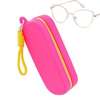 Silikonowe etui na okulary z poręcznym uchwytem ET-141E różowe