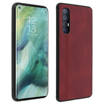 Silikonowe etui ochronne z efektem skóry Czerwone Oppo Find X2 - Avizar