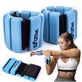 Silikonowe Obciążniki Na Nadgarstki I Kostki FIZYO 900 G – Regulowane, Fitness, do Ćwiczeń, Jogi, Pilatesu, Biegania, na Siłownie, Basen, Aerobik, Spacery, Rehabilitacje, Wodoodoporne - Niebieskie - Fizyo
