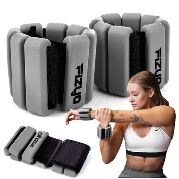 Silikonowe Obciążniki Na Nadgarstki I Kostki FIZYO 900 G – Regulowane, Fitness, do Ćwiczeń, Jogi, Pilatesu, Biegania, na Siłownie, Basen, Aerobik, Spacery, Rehabilitacje, Wodoodoporne - Szare - Fizyo